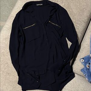Express Women's Navy Button Down Shirt